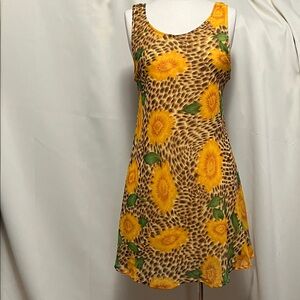 Sita Vintage Sunflower Print Sleeveless Dress